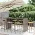 Elita 9 Piece Garden Bar Set - Grey, Poly Rattan