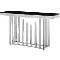 Elizak Console Table - Black, Stainless Steel
