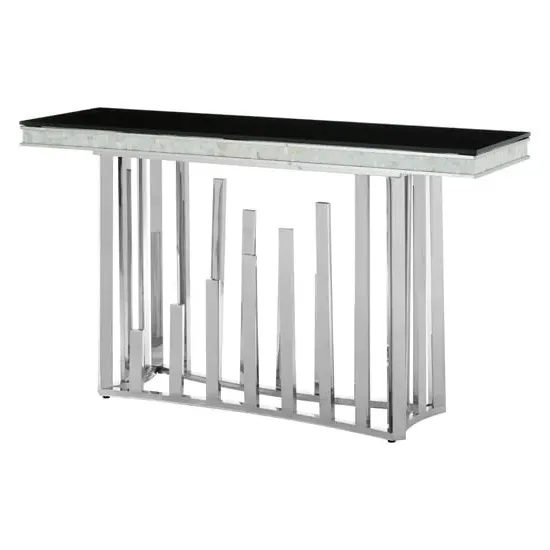Elizak Console Table - Black, Stainless Steel image