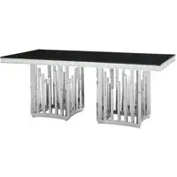 Elizak Rectangular Dining Table - Black, Stainless Steel