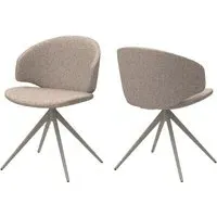 Elkhorn Dining Chairs with Swivel Function - Beige, Fabric