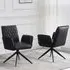 Elkin Dining Chairs with Swivel Base - Black, PU Leather