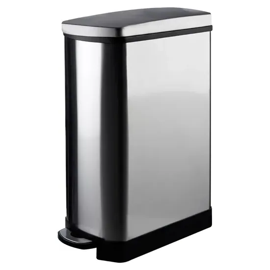 Elkin Rectangle Pedal Bathroom Bin - Polished Stainless Steel product