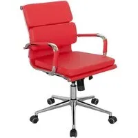 Elkton Office Chair with Gas Lift - Red, Faux Leather
