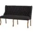 Elkurud 2-Seater Bench with Oak Legs - Black, Fabric