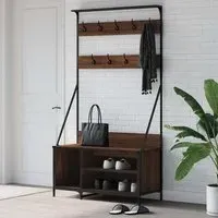 Ellenton Clothes Rack with Shoe Storage - Brown Oak
