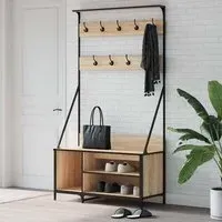 Ellenton Clothes Rack with Shoe Storage - Sonoma Oak