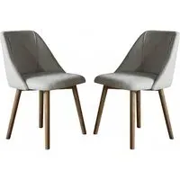 Elliata Side Dining Chairs in Pair - Natural, Linen