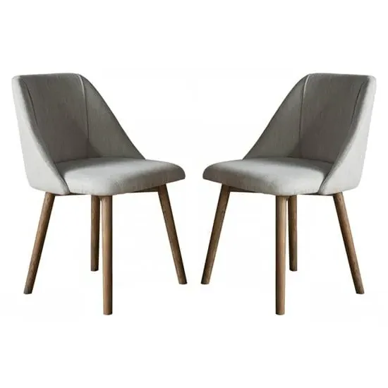 Elliata Side Dining Chairs in Pair - Natural, Linen
