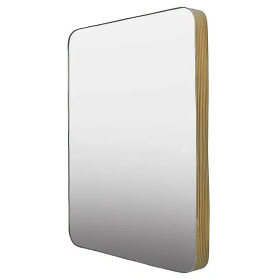 Ellice Rectangular Wall Mirror - Gold, Metal