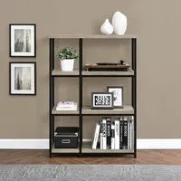 Ellicott Bookcase with 6 Shelves - Grey, Oak