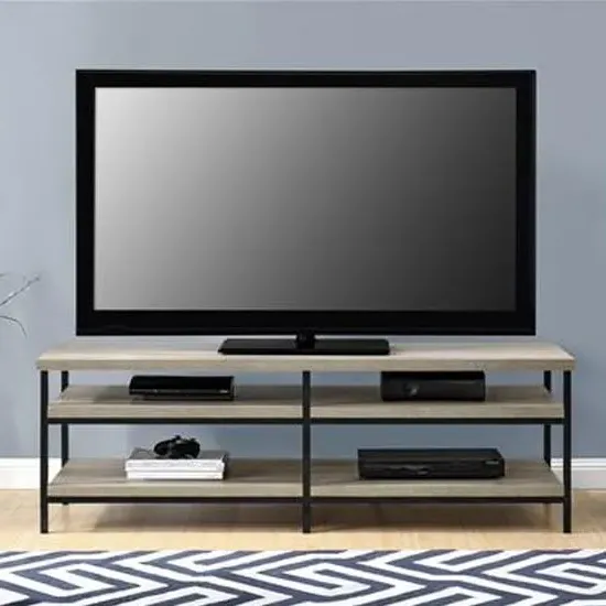Ellicott TV Stand with 4 Shelves - Grey, Oak