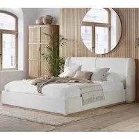 Ellijay Double Bed Frame - White, Fabric