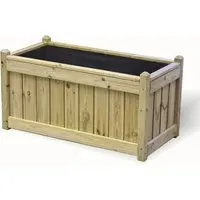 Ellijay Rectangular Planter - Natural, Wood
