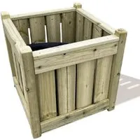 Ellijay Square Wooden Planter - Natural alternate view