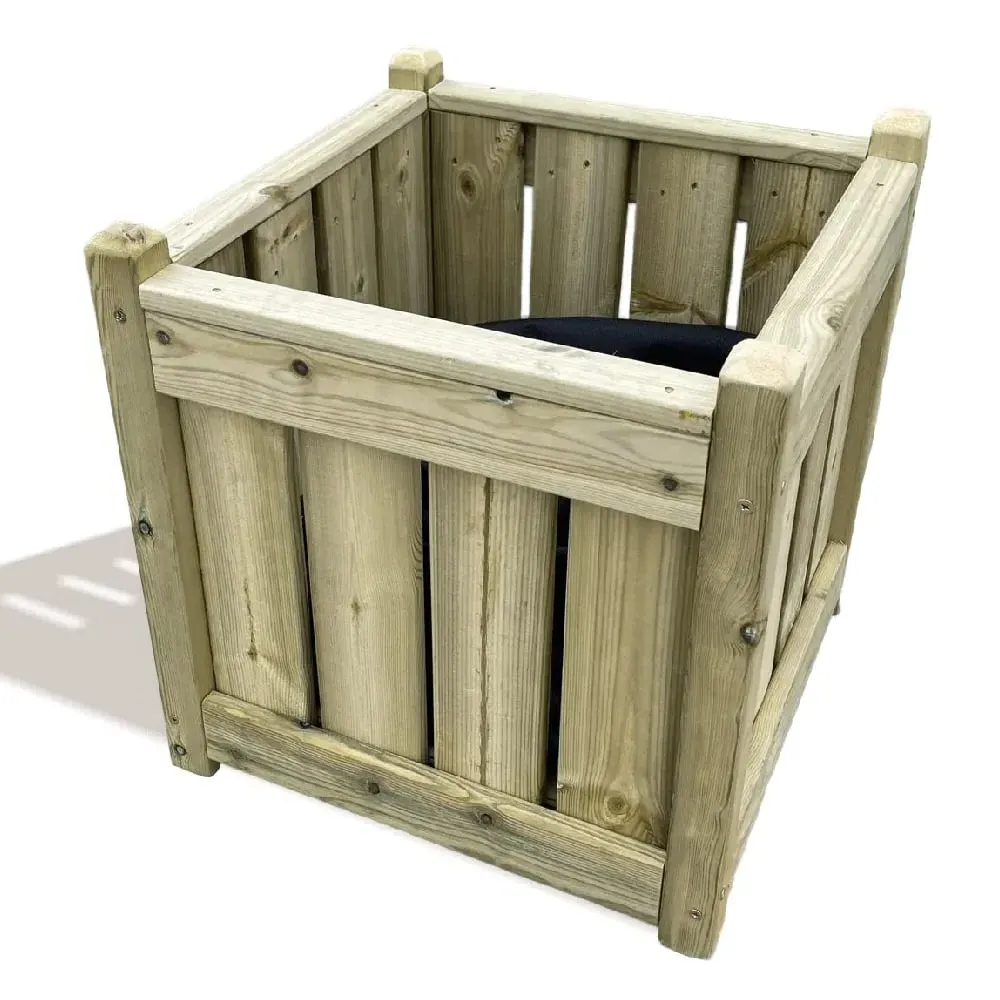 Ellijay Square Wooden Planter - Natural product