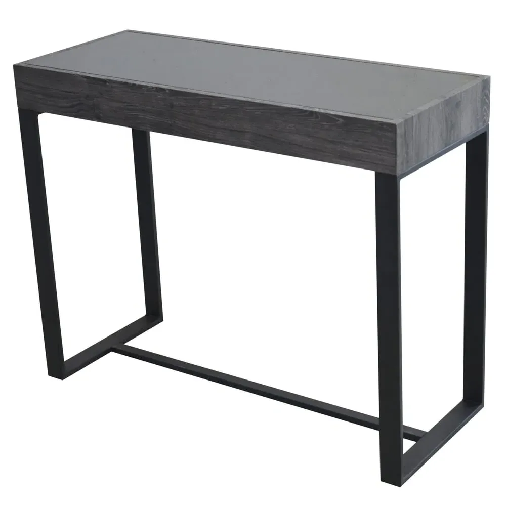 Ellis Rectangular Console Table - Black, Glass