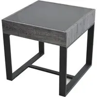 Ellis Square End Table - Black, Glass