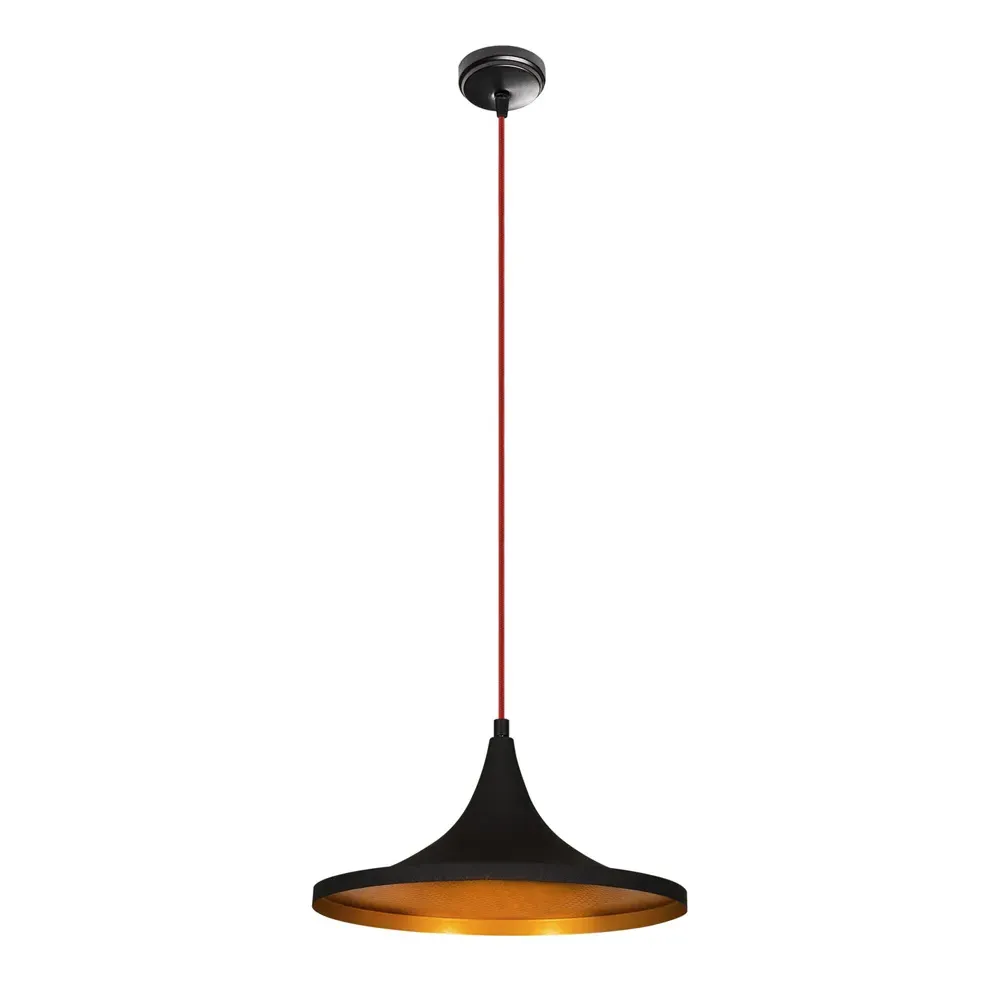 Elmas Wide Shade Pendant Light - Black, Red, Metal product