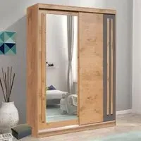 Elmira 150cm Wardrobe with Sliding Doors - Lancelot Oak