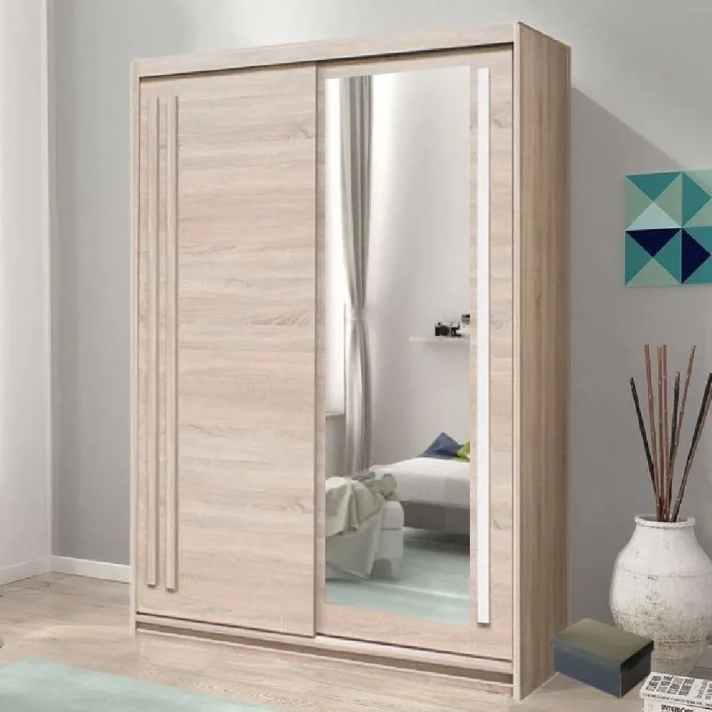 Elmira 150cm Wardrobe with Sliding Doors - Sonoma Oak image