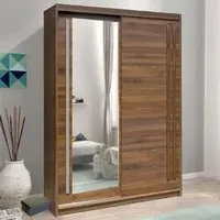 Elmira 150cm Wardrobe with Sliding Doors - Walnut