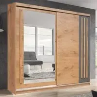 Elmira 200cm Wardrobe with Sliding Doors - Lancelot Oak