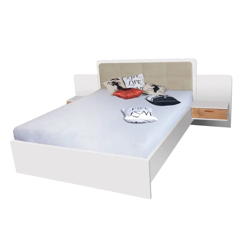 Elmira Double Bed with Bedside Cabinet - Anderson Pine