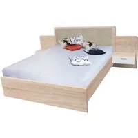 Elmira Double Bed with Bedside Cabinet - Sonoma Oak