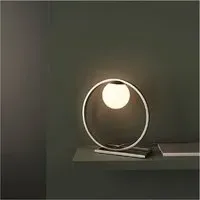 Elmira Gloss Opal Glass Table Lamp - Silver