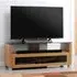 Elmira Large TV Stand with Glass Top - Light Oak, MDF