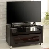 Elmira Milan TV Stand with Glass Top - Black