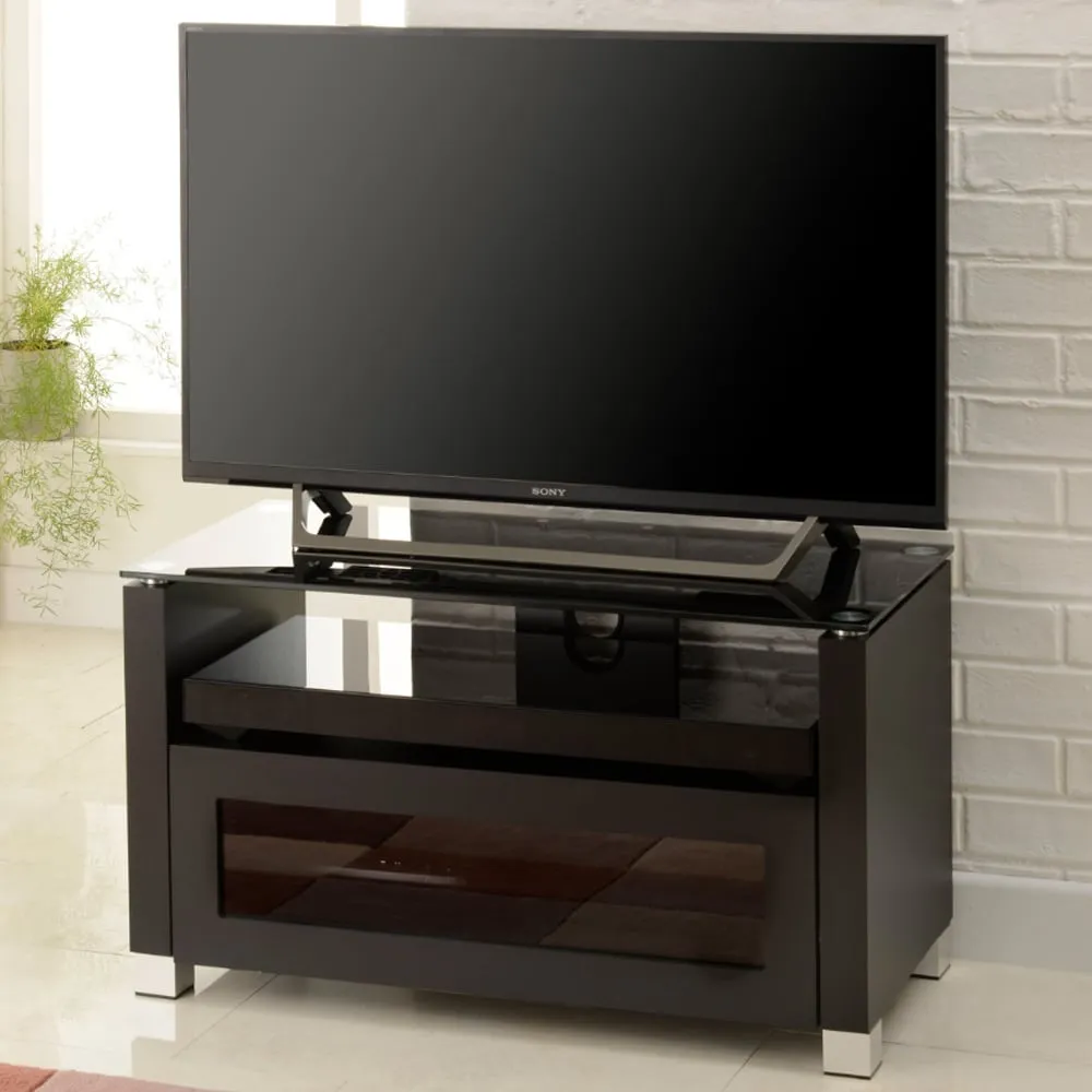 Elmira Milan TV Stand with Glass Top - Black image