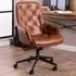 Elmont Office Chair with Tufting Detail - Brandy, PU Leather