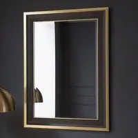 Elmont Rectangular Bevelled Wall Mirror - Black, Gold