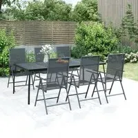 Elon Large 7 Piece Garden Dining Set - Anthracite, Steel