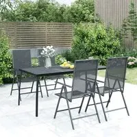 Elon Medium 5 Piece Garden Dining Set - Anthracite, Steel