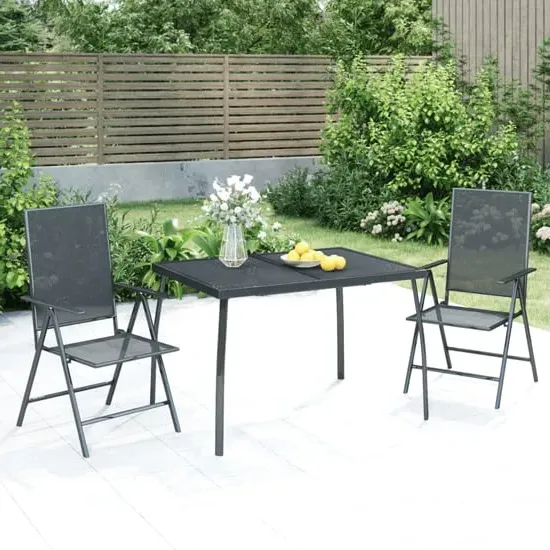 Elon Small 3 Piece Garden Dining Set - Anthracite, Steel image