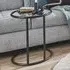 Eloy Clear Glass End Table - Black Steel