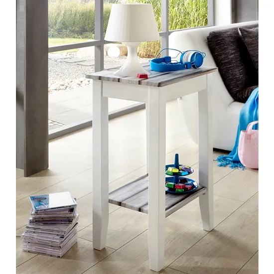 Eloy Side Table - White, Maritimo Pine