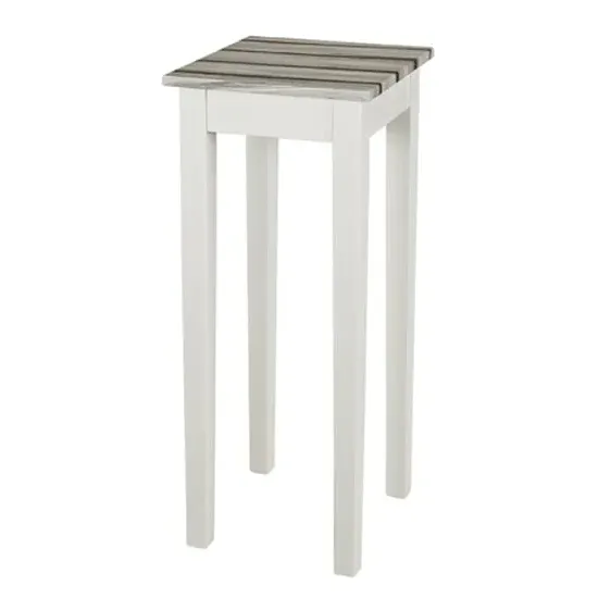 Eloy Tall Square Side Table - White, Maritimo Pine