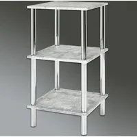 Eloy Wooden Shelving Unit with Chrome Frame - Concrete