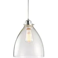 Elstow Ceiling Pendant Light - Polished Chrome, Glass