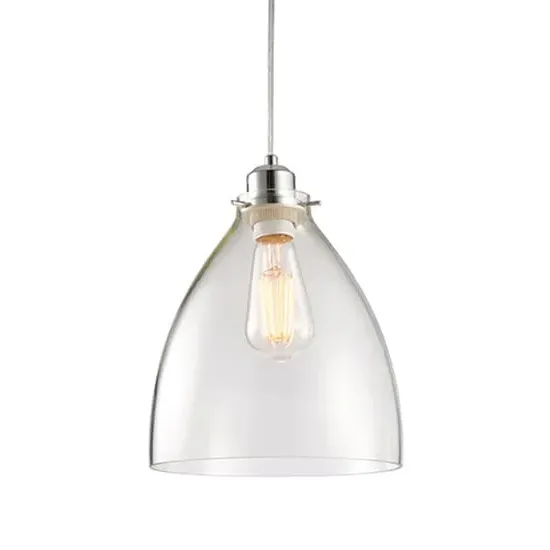 Elstow Ceiling Pendant Light - Polished Chrome, Glass