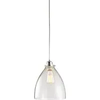 Elstow Wall Hung Pendant Light - Silver, Glass alternate view