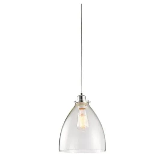 Elstow Wall Hung Pendant Light - Silver, Glass product