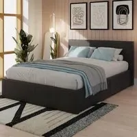 Eltham Double Ottoman Bed with Side Lift Storage - Black