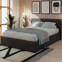 Eltham King Size Ottoman Bed with Side Lift Storage - Black