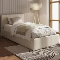 Eltham Single Ottoman Bed with Side Lift Storage - Natural