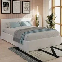 Eltham Small Double Ottoman Bed with Side Lift Storage - White